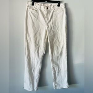 Lauren Jeans Co. Ralph Lauren Women's Size 10 P White Ankle Zip Jeans Stretch